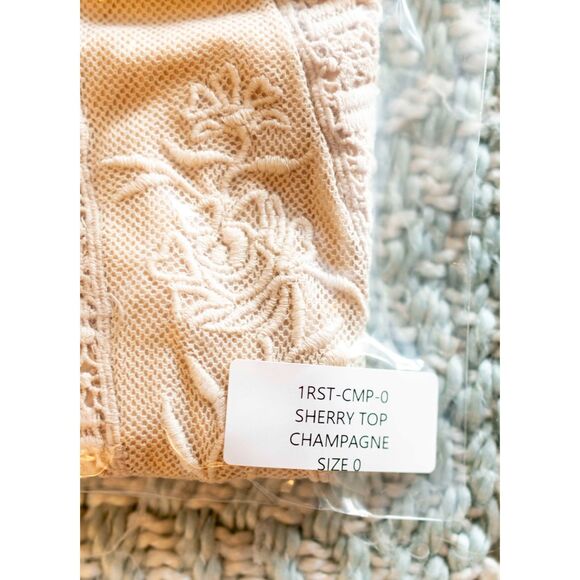 Iconic St. Roche Sherry Top in Champagne, Luxe Romantic Bohemian French girl - Picture 9 of 16